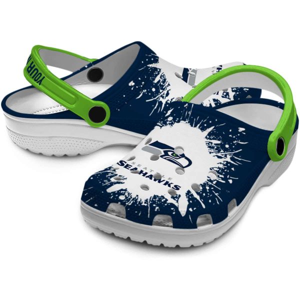 Custom Seattle Seahawks Splash Art Crocs Latest Model