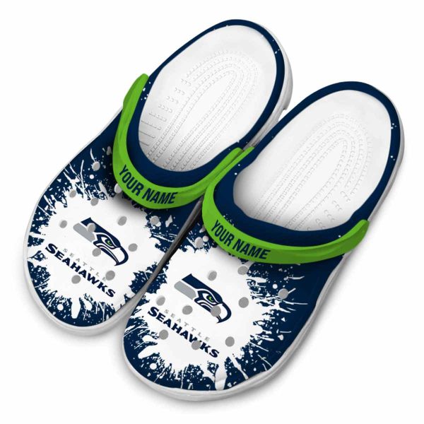 Custom Seattle Seahawks Splash Art Crocs Trendy