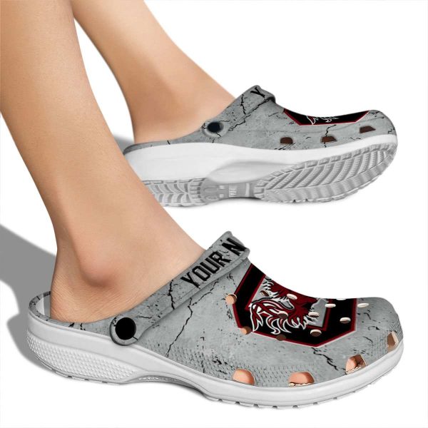 Custom South Carolina Gamecocks Cracked Texture Crocs High quality