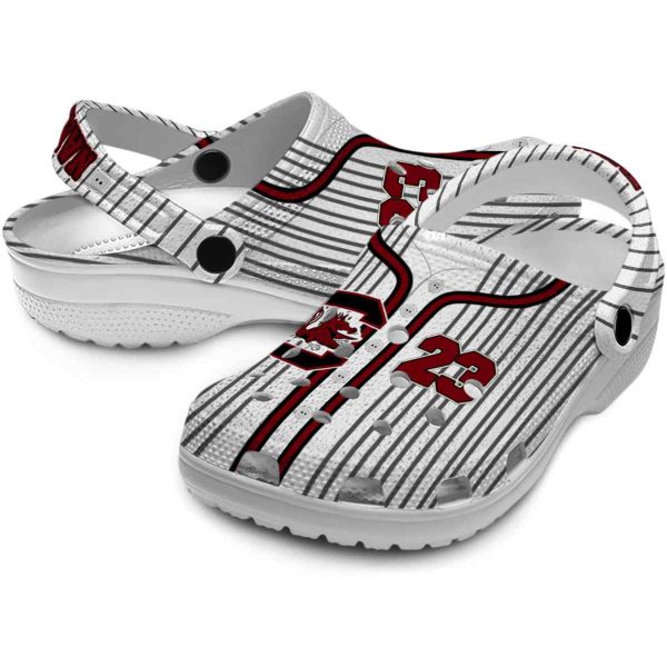 Custom South Carolina Gamecocks Pinstripe Pattern Crocs Latest Model