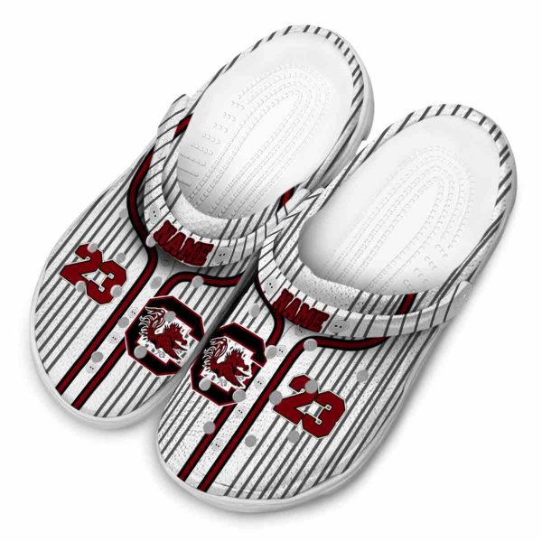 Custom South Carolina Gamecocks Pinstripe Pattern Crocs Trendy