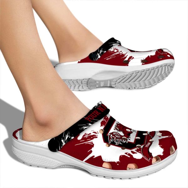 Custom South Carolina Gamecocks Splatter Pattern Crocs High quality