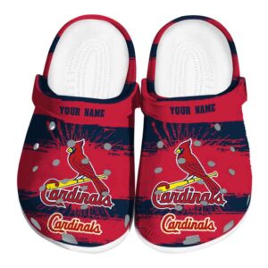 Custom St Louis Cardinals Paint Splatter Graphics Crocs Best selling