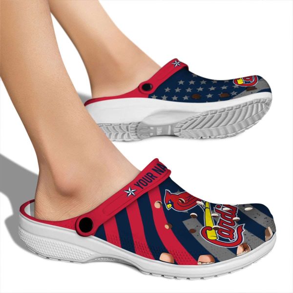 Custom St Louis Cardinals Star Spangled Graphic Crocs High quality