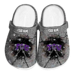 Custom TCU Horned Frogs Cracked Ground Texture Crocs Best selling