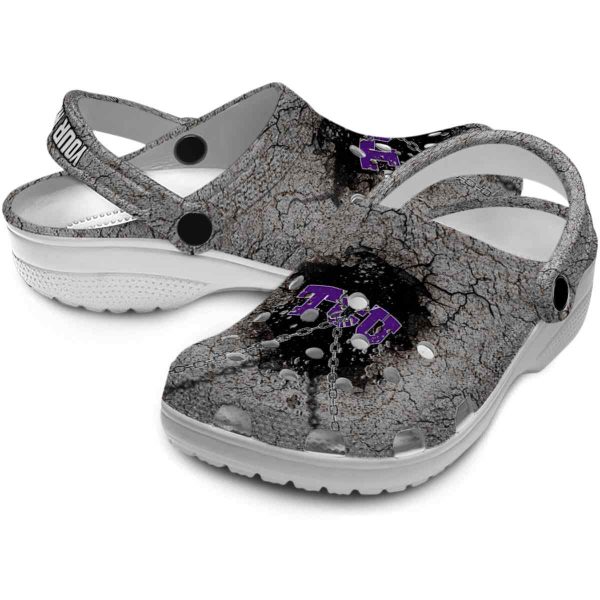 Custom TCU Horned Frogs Cracked Ground Texture Crocs Latest Model