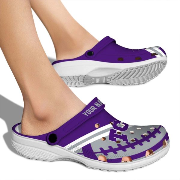 Custom TCU Horned Frogs Football Motif Crocs High quality