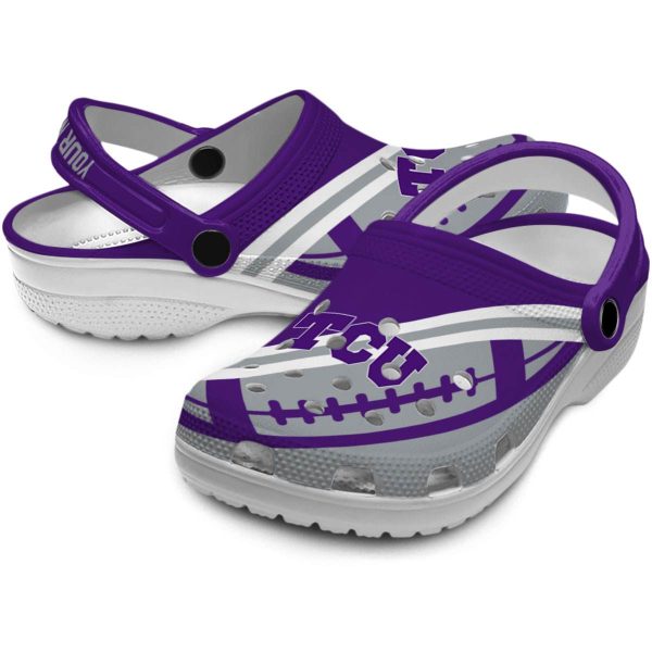 Custom TCU Horned Frogs Football Motif Crocs Latest Model