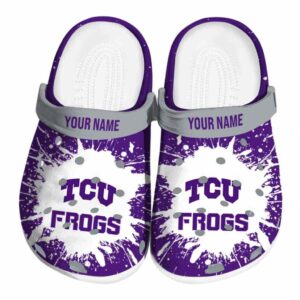 Custom TCU Horned Frogs Splash Art Crocs Best selling