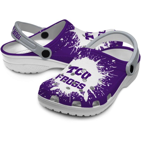 Custom TCU Horned Frogs Splash Art Crocs Latest Model