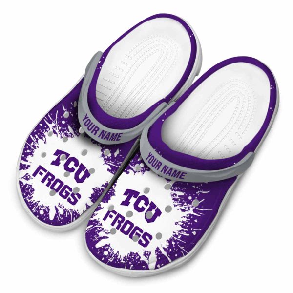 Custom TCU Horned Frogs Splash Art Crocs Trendy