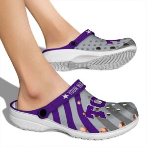 Custom TCU Horned Frogs Star Spangled Graphic Crocs High quality