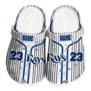 Custom Tampa Bay Rays Pinstripe Pattern Crocs Best selling