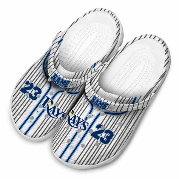Custom Tampa Bay Rays Pinstripe Pattern Crocs Trendy