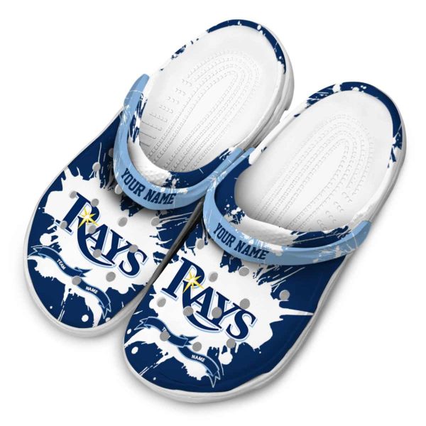 Custom Tampa Bay Rays Splatter Pattern Crocs Trendy