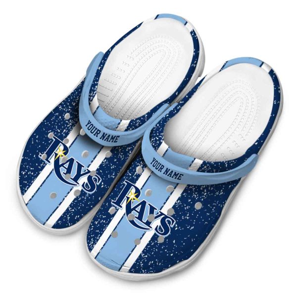 Custom Tampa Bay Rays Vertical Stripes Crocs Trendy