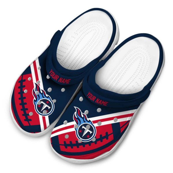 Custom Tennessee Titans Football Motif Crocs Trendy