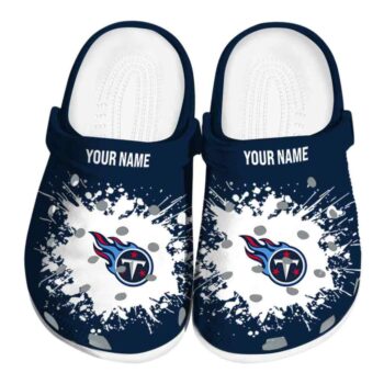 Custom Tennessee Titans Splatter Background Crocs Best selling