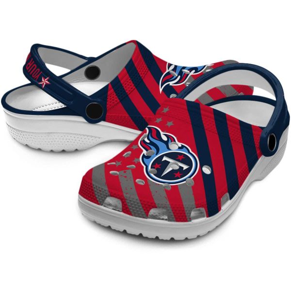 Custom Tennessee Titans Star Spangled Graphic Crocs Latest Model