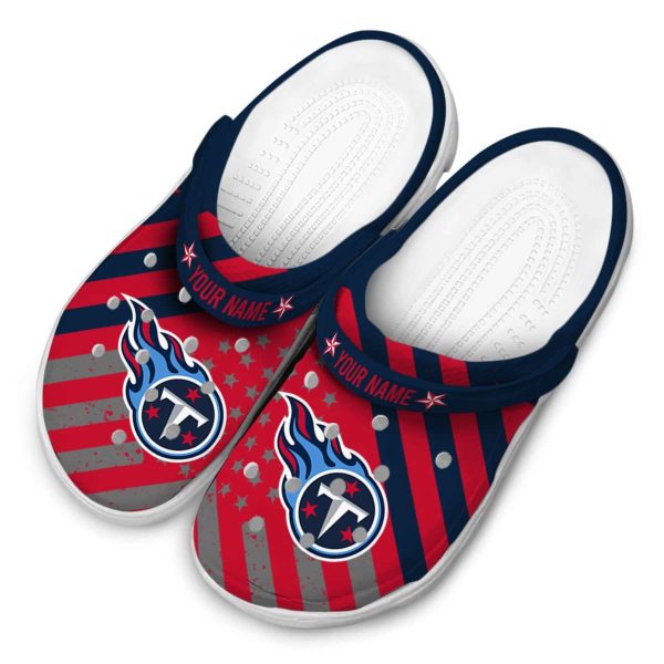 Custom Tennessee Titans Star Spangled Graphic Crocs Trendy
