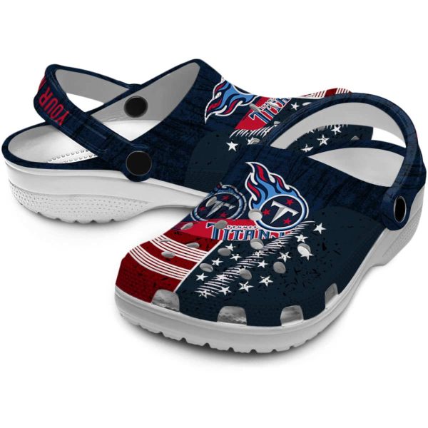 Custom Tennessee Titans Star Spangled Side Pattern Crocs Latest Model