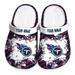 Custom Tennessee Titans Zigzag Paint Burst Crocs Best selling