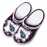 Custom Tennessee Titans Zigzag Paint Burst Crocs Best selling