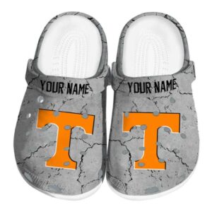 Custom Tennessee Volunteers Cracked Texture Crocs Best selling