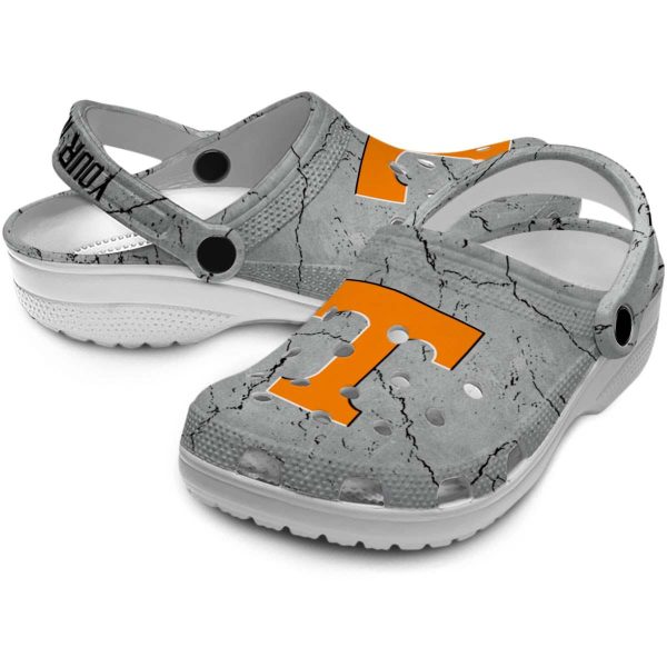Custom Tennessee Volunteers Cracked Texture Crocs Latest Model