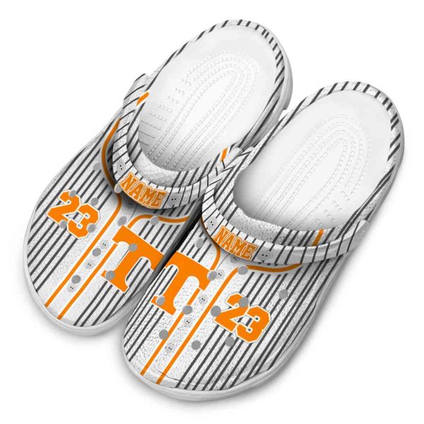 Custom Tennessee Volunteers Pinstripe Pattern Crocs Trendy