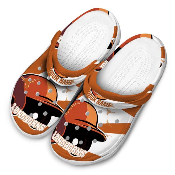 Custom Texas Longhorns Baseball Helmet Crocs Trendy