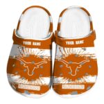 Custom Texas Longhorns Paint Splatter Graphics Crocs Best selling
