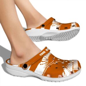 Custom Texas Longhorns Paint Splatter Graphics Crocs High quality