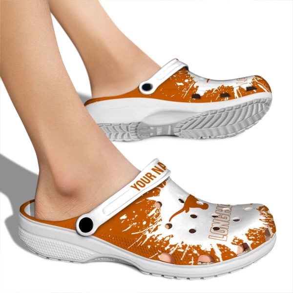 Custom Texas Longhorns Splash Art Crocs High quality