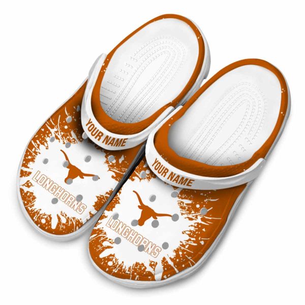 Custom Texas Longhorns Splash Art Crocs Trendy