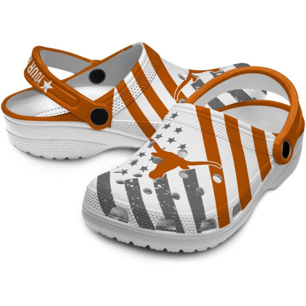 Custom Texas Longhorns Star Spangled Graphic Crocs Latest Model