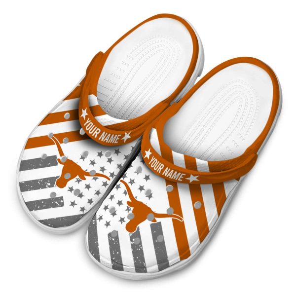 Custom Texas Longhorns Star Spangled Graphic Crocs Trendy