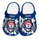 Custom Texas Rangers Gripping Hand Crocs Best selling