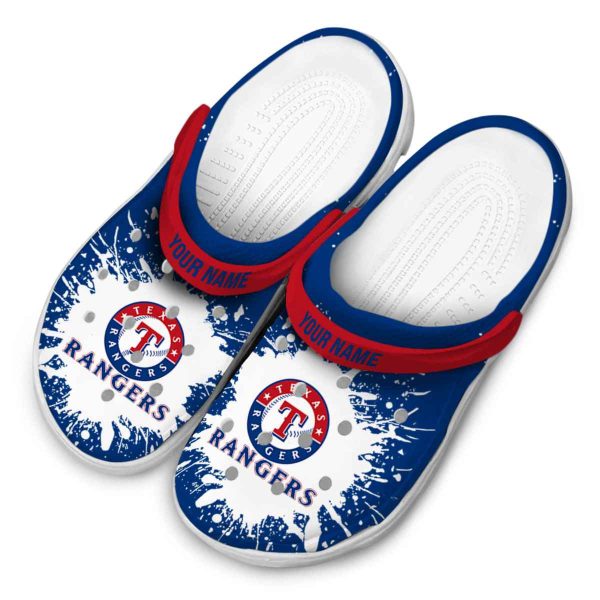 Custom Texas Rangers Splash Art Crocs Trendy