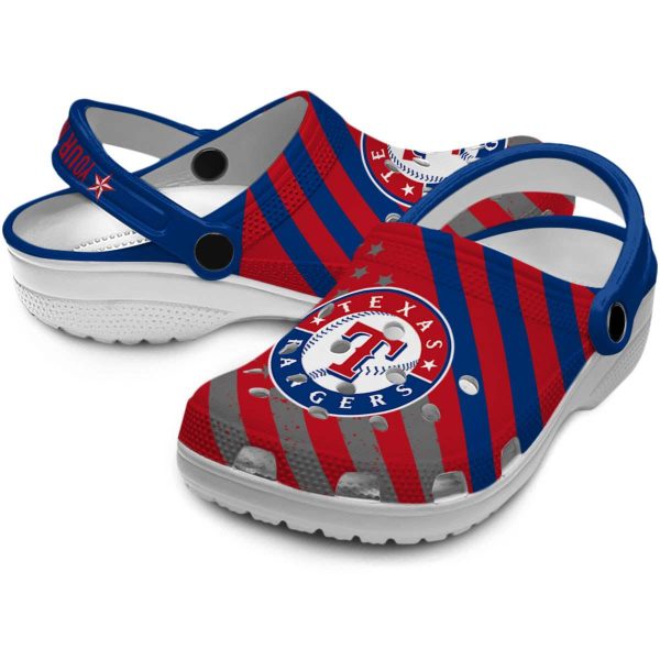 Custom Texas Rangers Star Spangled Graphic Crocs Latest Model