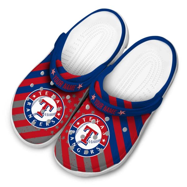 Custom Texas Rangers Star Spangled Graphic Crocs Trendy