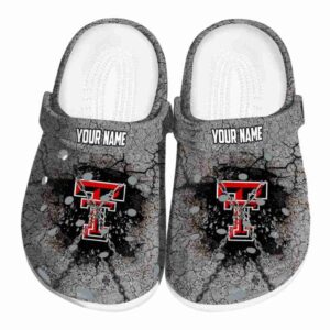Custom Texas Tech Red Raiders Cracked Ground Texture Crocs Best selling