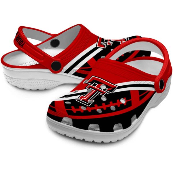 Custom Texas Tech Red Raiders Football Motif Crocs Latest Model
