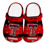 Custom Texas Tech Red Raiders Paint Splatter Graphics Crocs Best selling