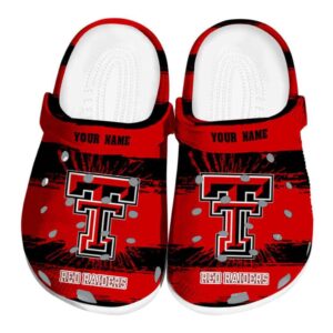 Custom Texas Tech Red Raiders Paint Splatter Graphics Crocs Best selling