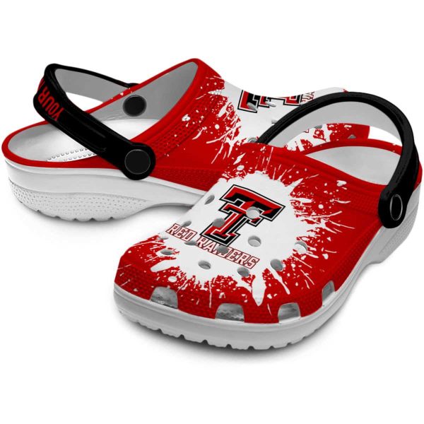 Custom Texas Tech Red Raiders Splash Art Crocs Latest Model