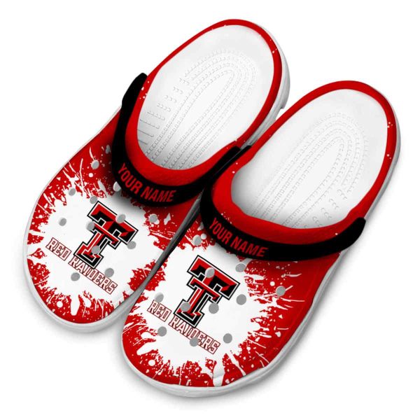 Custom Texas Tech Red Raiders Splash Art Crocs Trendy