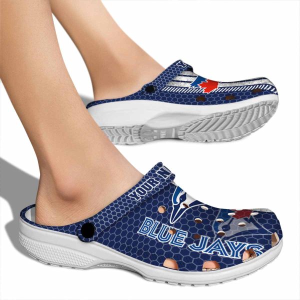Custom Toronto Blue Jays Contrasting Stripes Crocs High quality