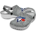 Custom Toronto Blue Jays Cracked Texture Crocs Best selling