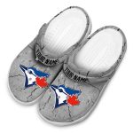 Custom Toronto Blue Jays Cracked Texture Crocs Best selling